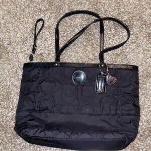 Coach Black Signature Tote Bag